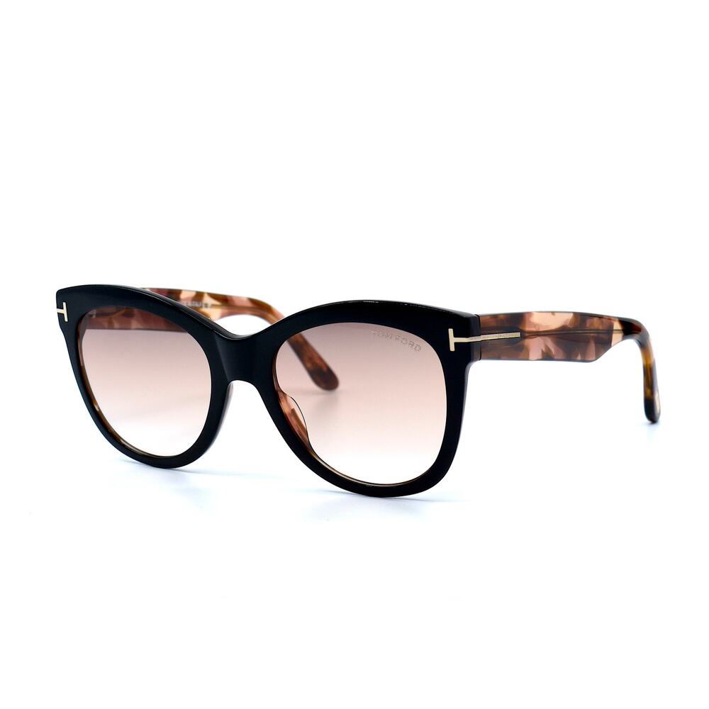 NEW TOM FORD TF870/S CARA BLACK/HAVANA PINK GRADIENT AUTHENTIC SUNGLASSES - Picture 1 of 12